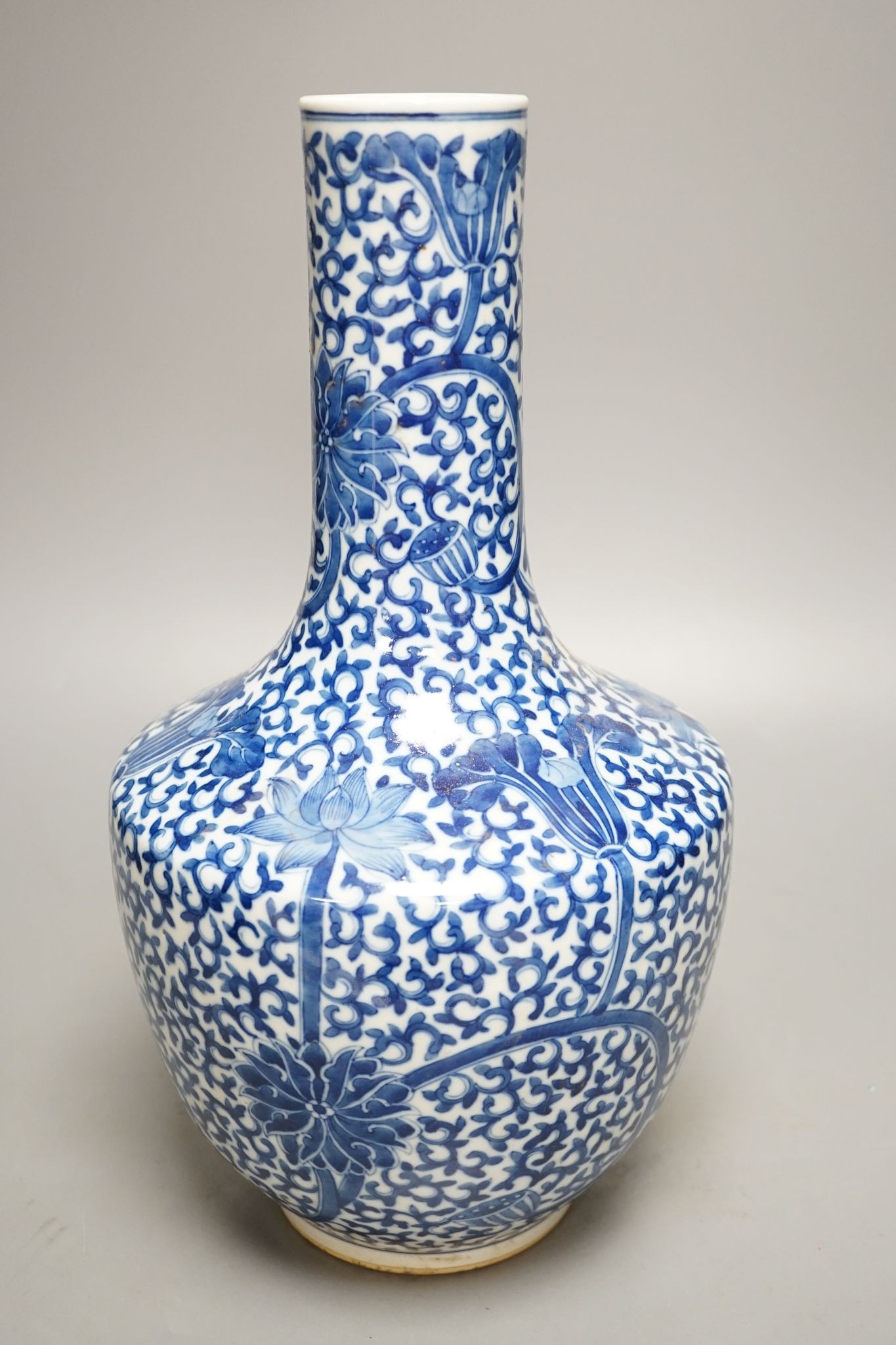 A Chinese blue and white bottle vase, 36cm